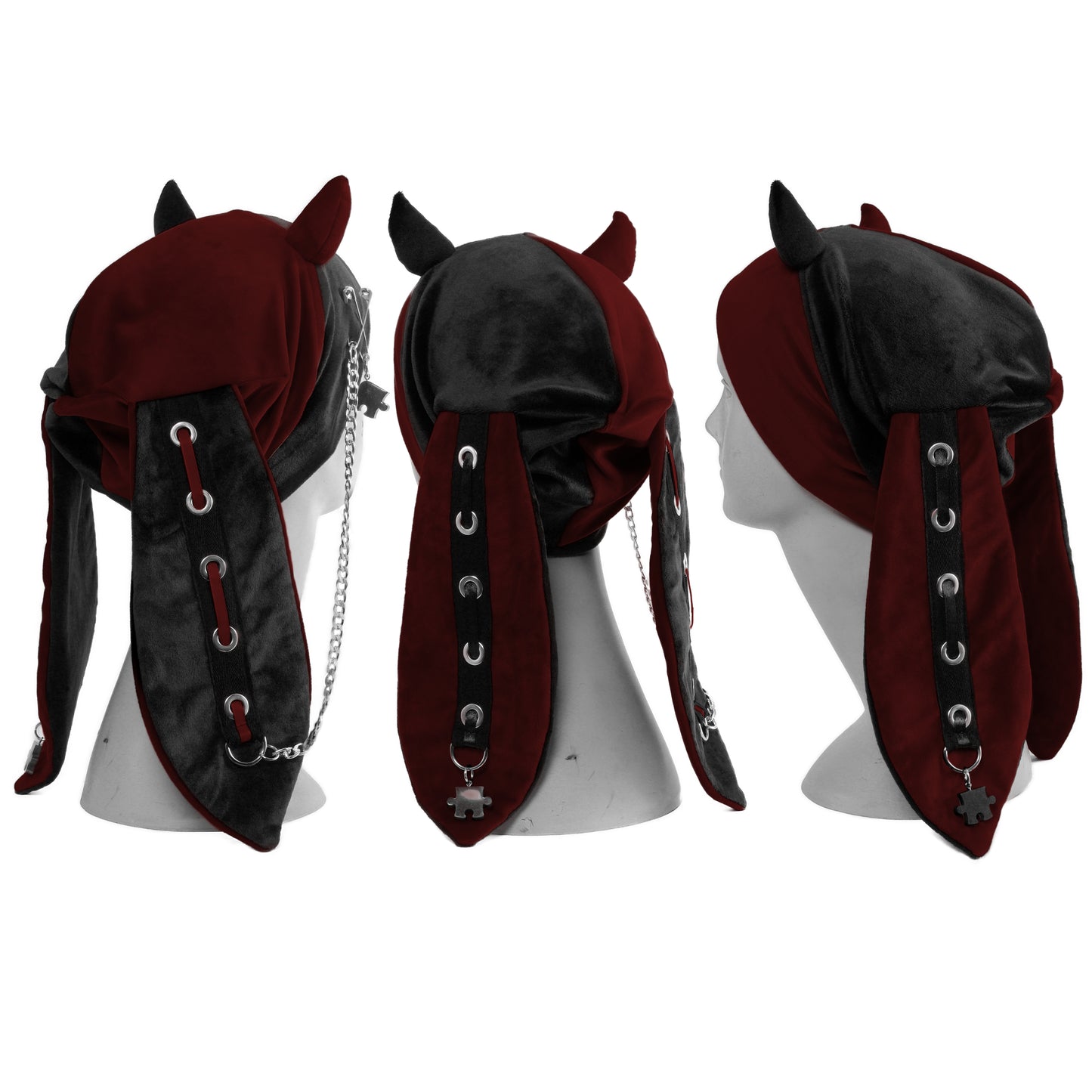 Velvet Bunny Beanie - Harlekin Demon