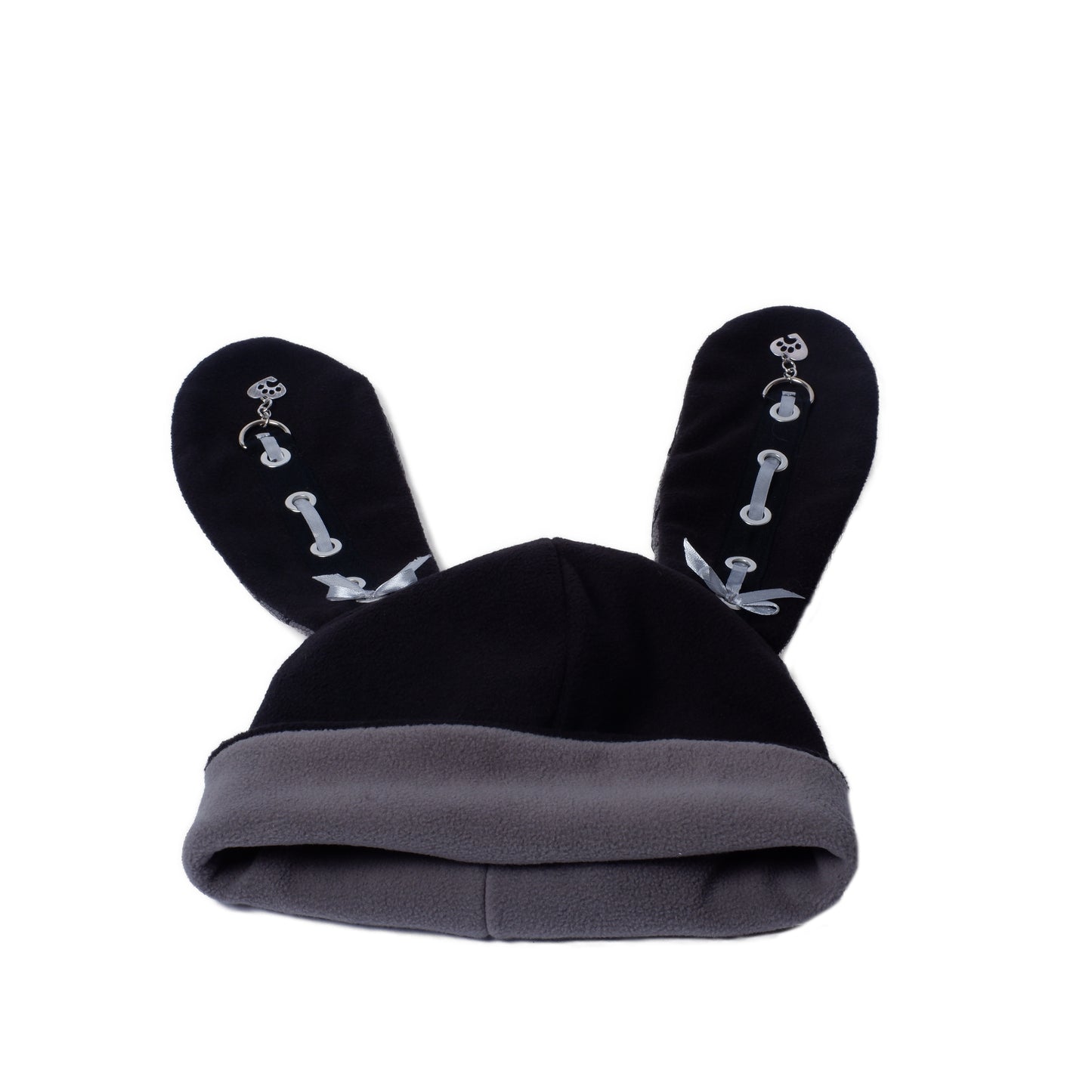 Bunny Beanie - Schwarz Grau