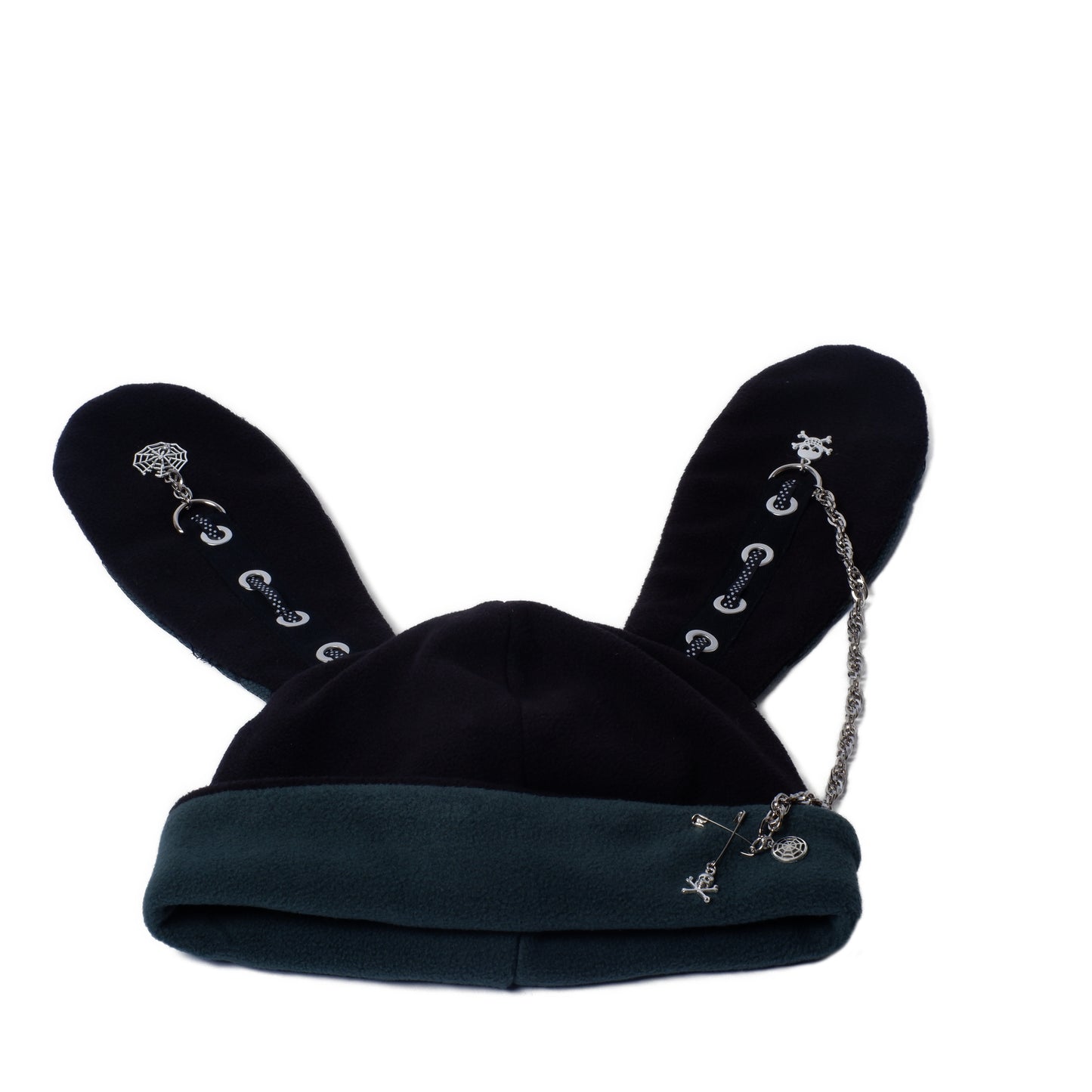 Bunny Beanie - Schwarz Dunkelgrün