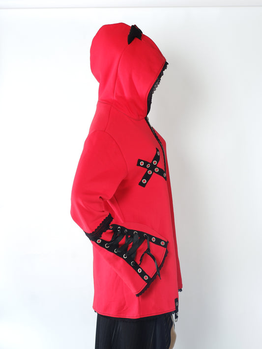 Oversize Kapuzenjacke - Größe L "Scarlet"