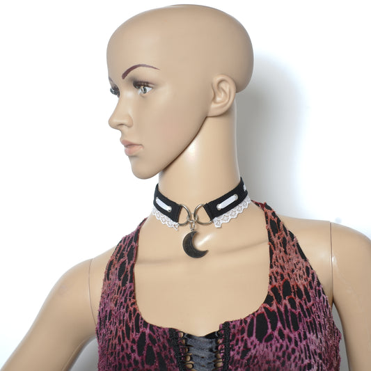 "Mystic & Night" Choker in Schwarz Weiß 36 - 46cm