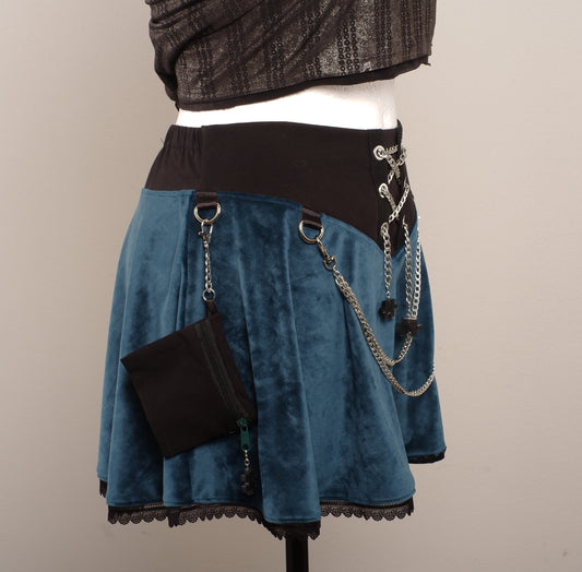 Velvet Skirt Größe 44 Ocean