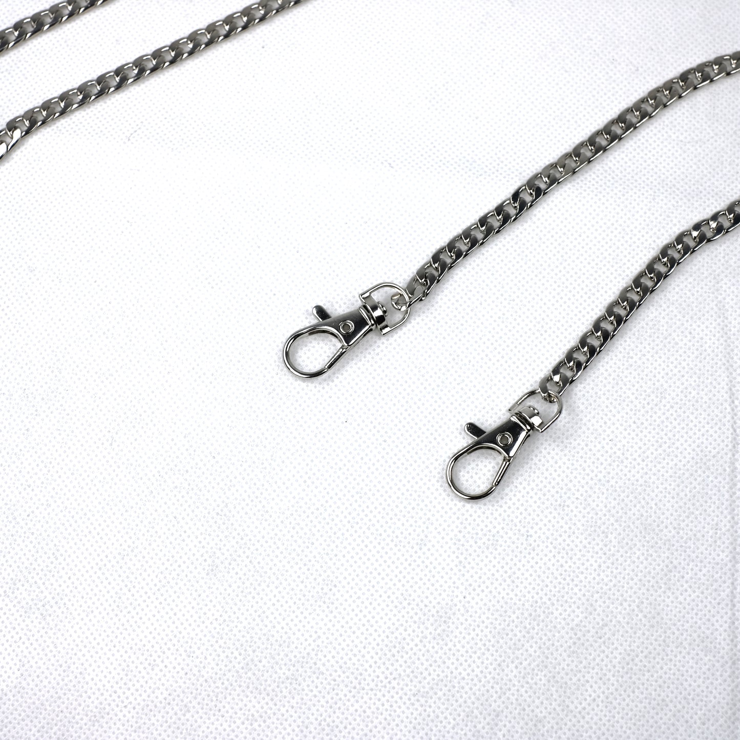 Gliederkette Silber mit Karabinerverschluss für Handtaschen / Taschenkette Taschenträger Taschenhenkel - Nickel