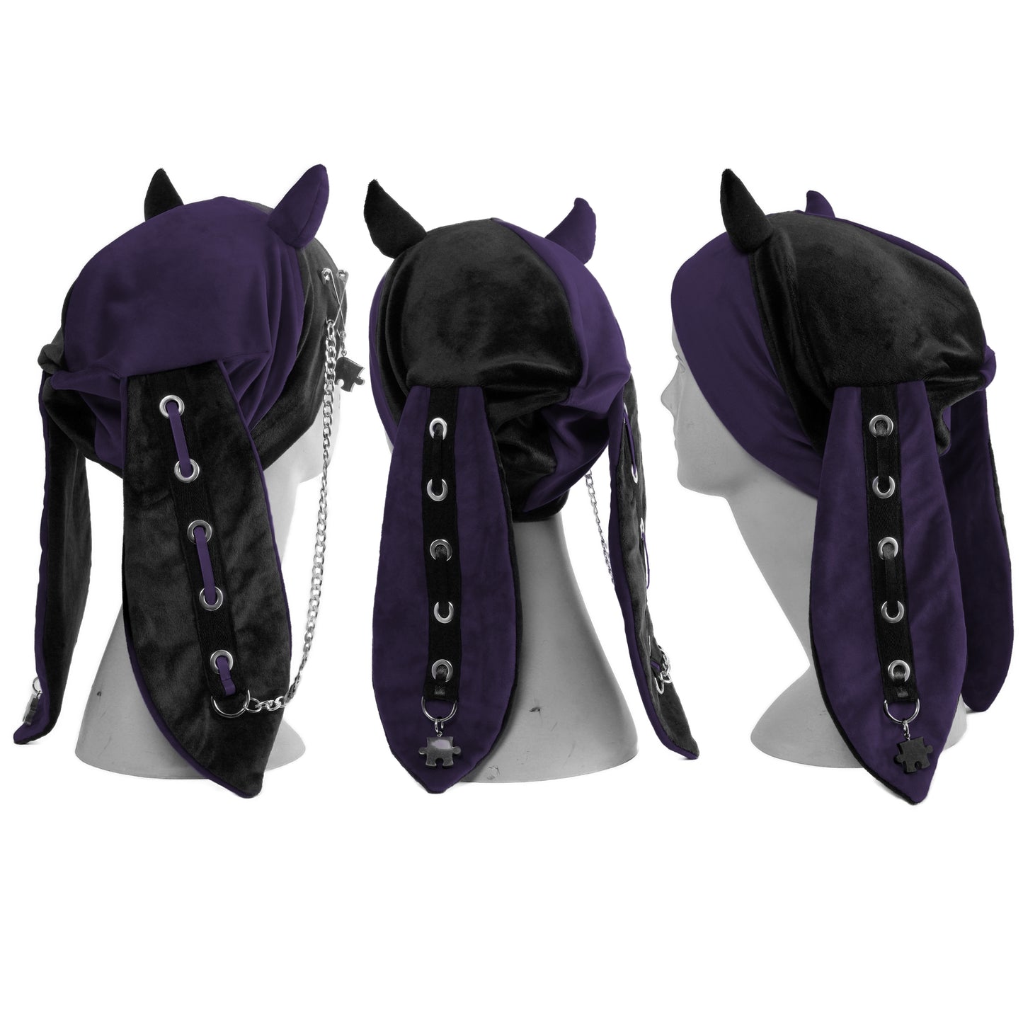Velvet Bunny Beanie - Harlekin Demon