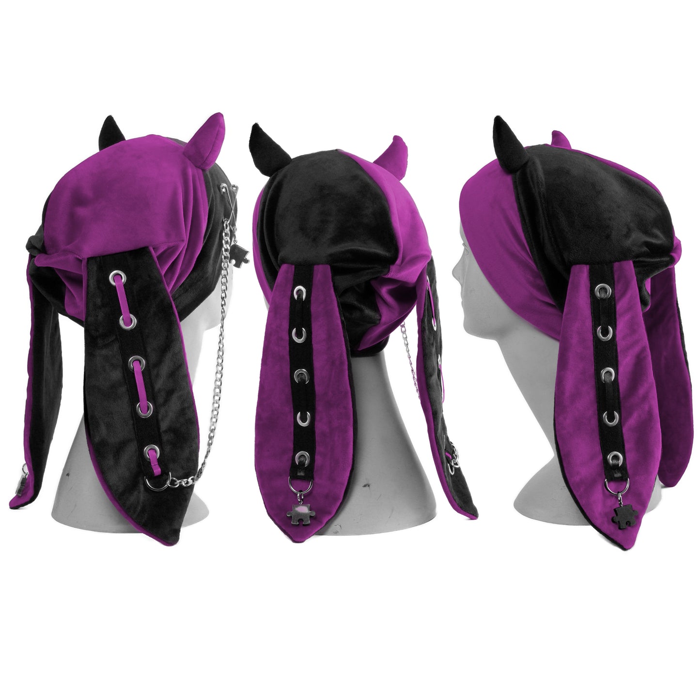 Velvet Bunny Beanie - Harlekin Demon