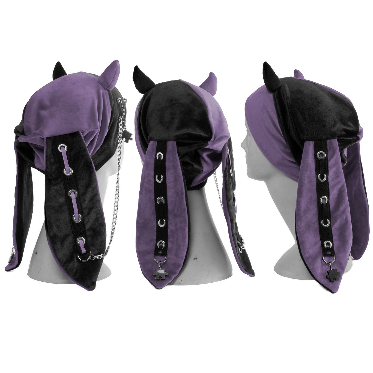 Velvet Bunny Beanie - Harlekin Demon