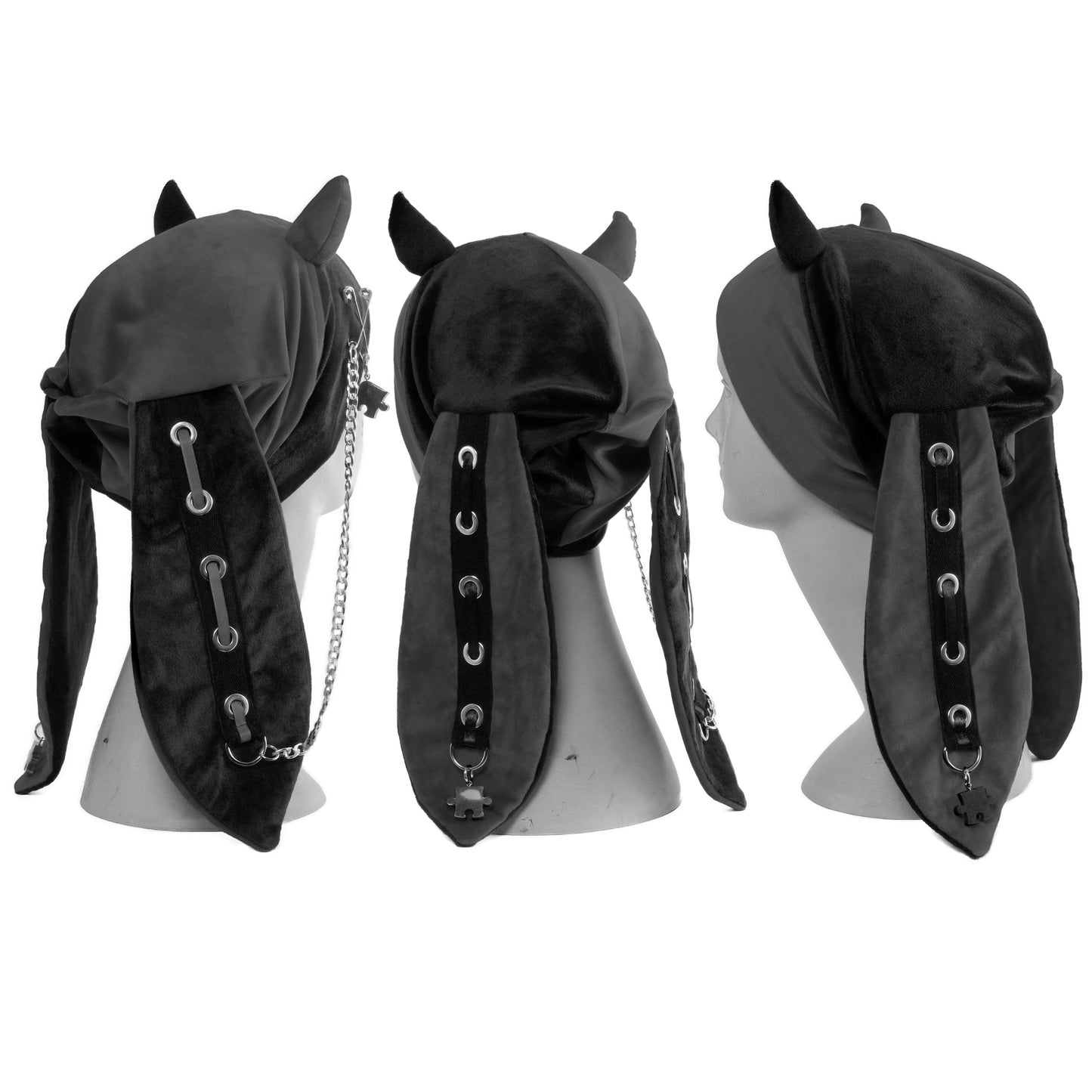 Velvet Bunny Beanie - Harlekin Demon