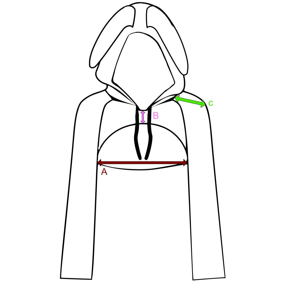 Kapuzenshrug - Gr. XS - mit Hasenohren - Crop Hoodie mit Ohr - Kapuzenbolero