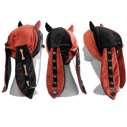 Velvet Bunny Beanie - Harlekin Demon 54 cm