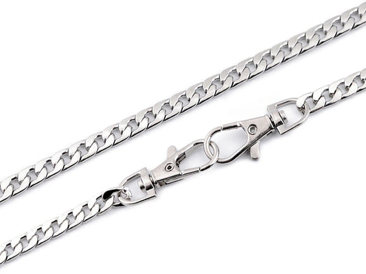 Gliederkette Flach, Silber 120 cm für Taschen