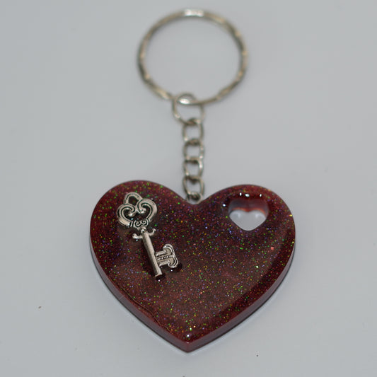 Herz-Anhänger - Schlüssel Rot
