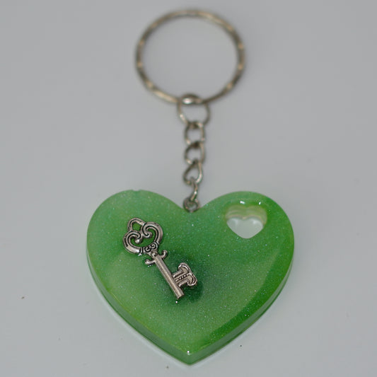 Herz-Anhänger - Schlüssel Grün
