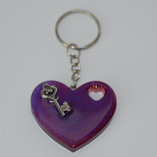 Herz-Anhänger - Schlüssel Lila