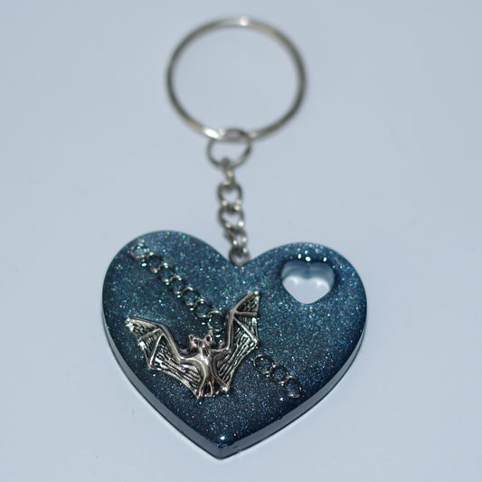 Herz-Anhänger - Fledermaus mit Kette