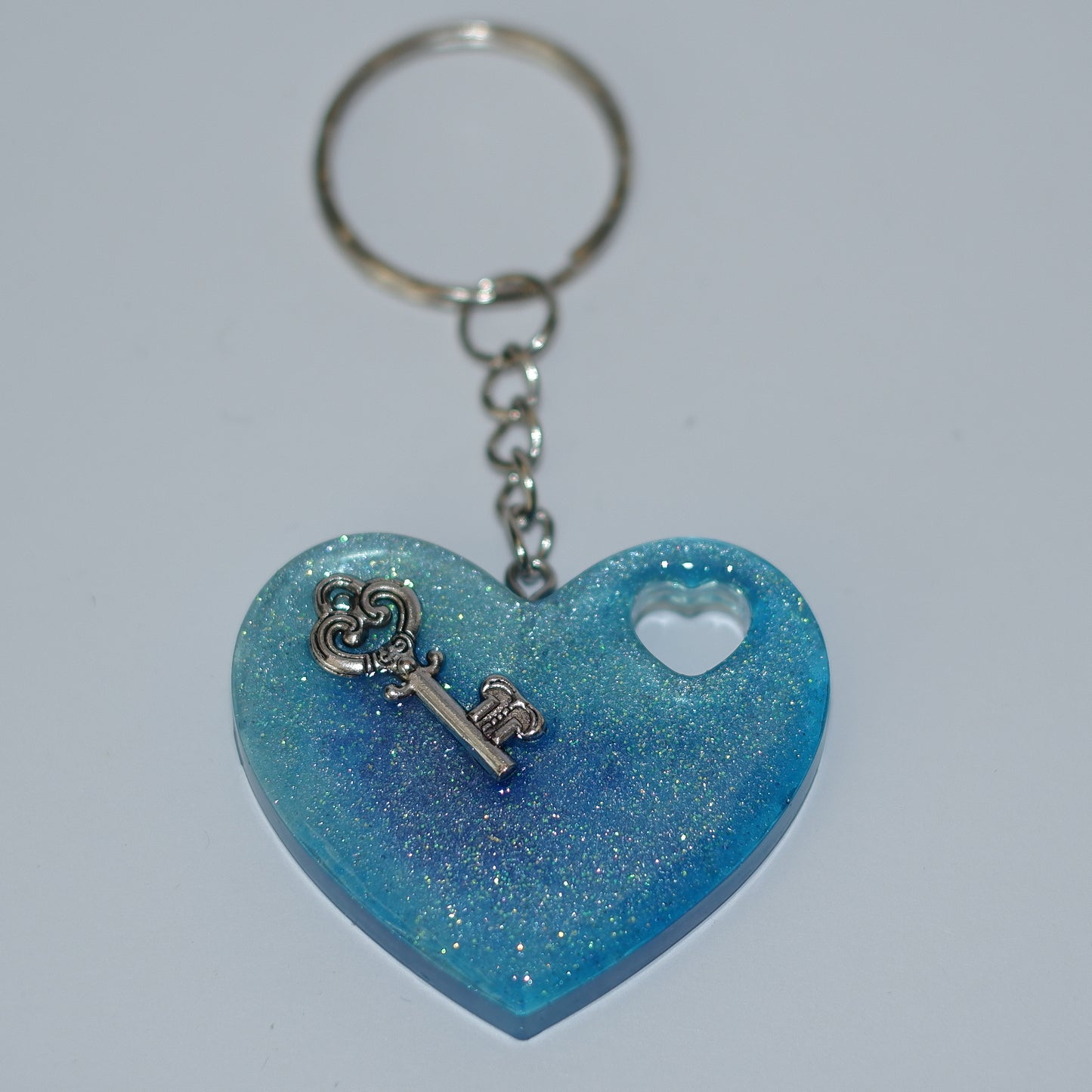 Herz-Anhänger - Schlüssel Hellblau