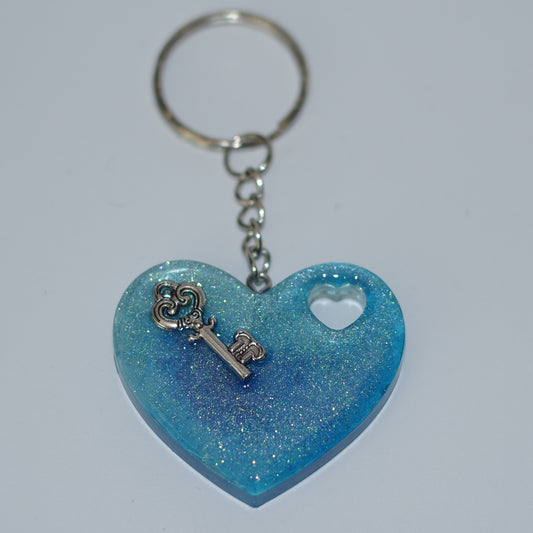 Herz-Anhänger - Schlüssel Hellblau