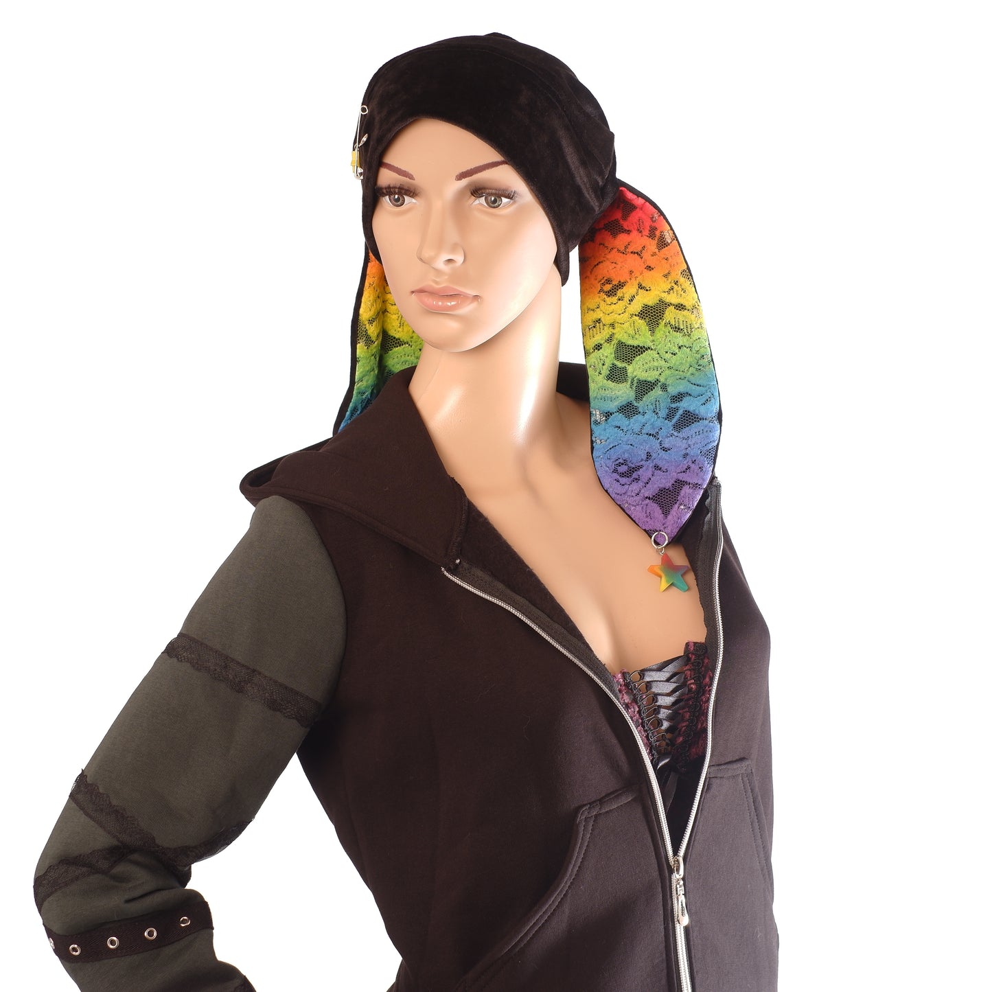 Velvet Bunny Beanie - Rainbow short 54 cm