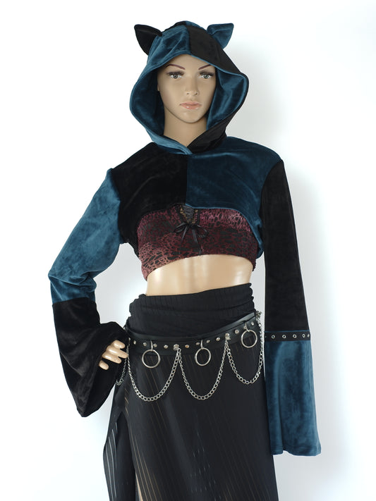 Cat-Ear Velvet Oversized Shrug Größe - S - Einzelstück