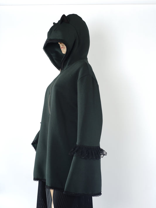 Oversize Kapuzenjacke -  Größe XL "Emerald"