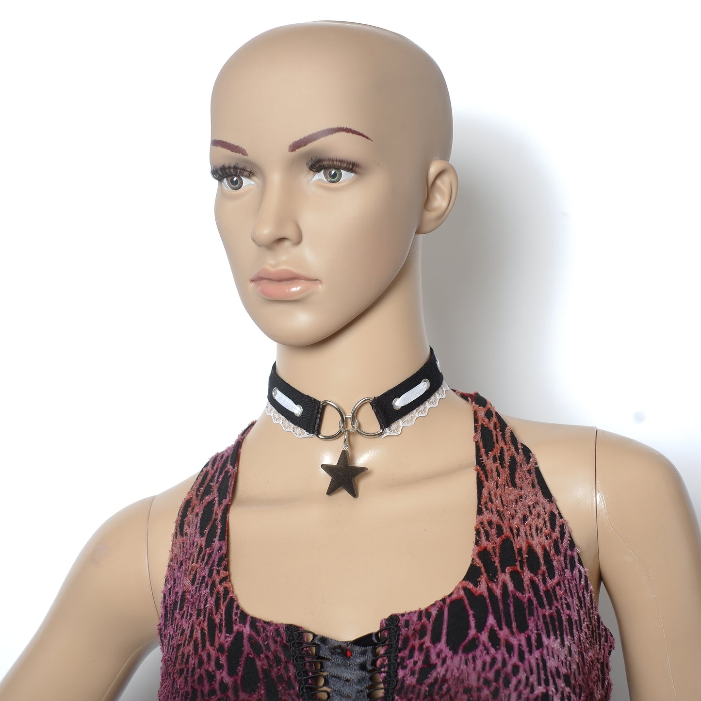 "Mystic & Night" Choker in Schwarz Weiß 32 - 42 cm