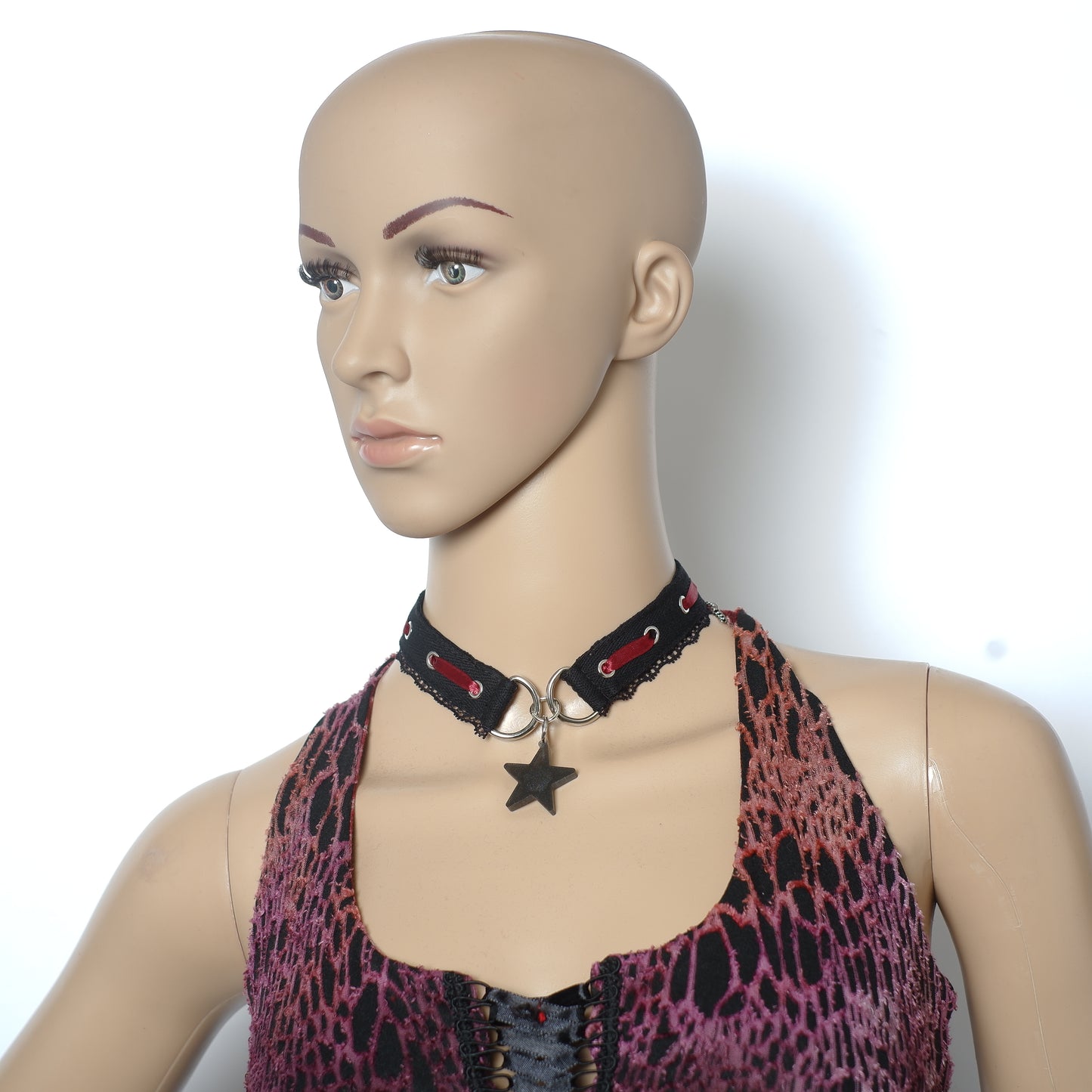 "Mystic & Night" Choker in Schwarz Bordeaux 35 - 45cm