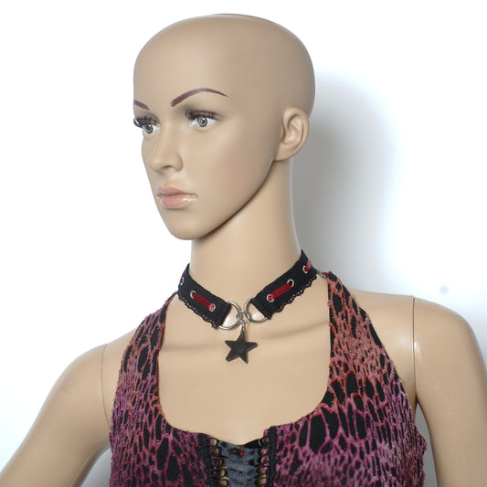 "Mystic & Night" Choker in Schwarz Bordeaux 35 - 45cm