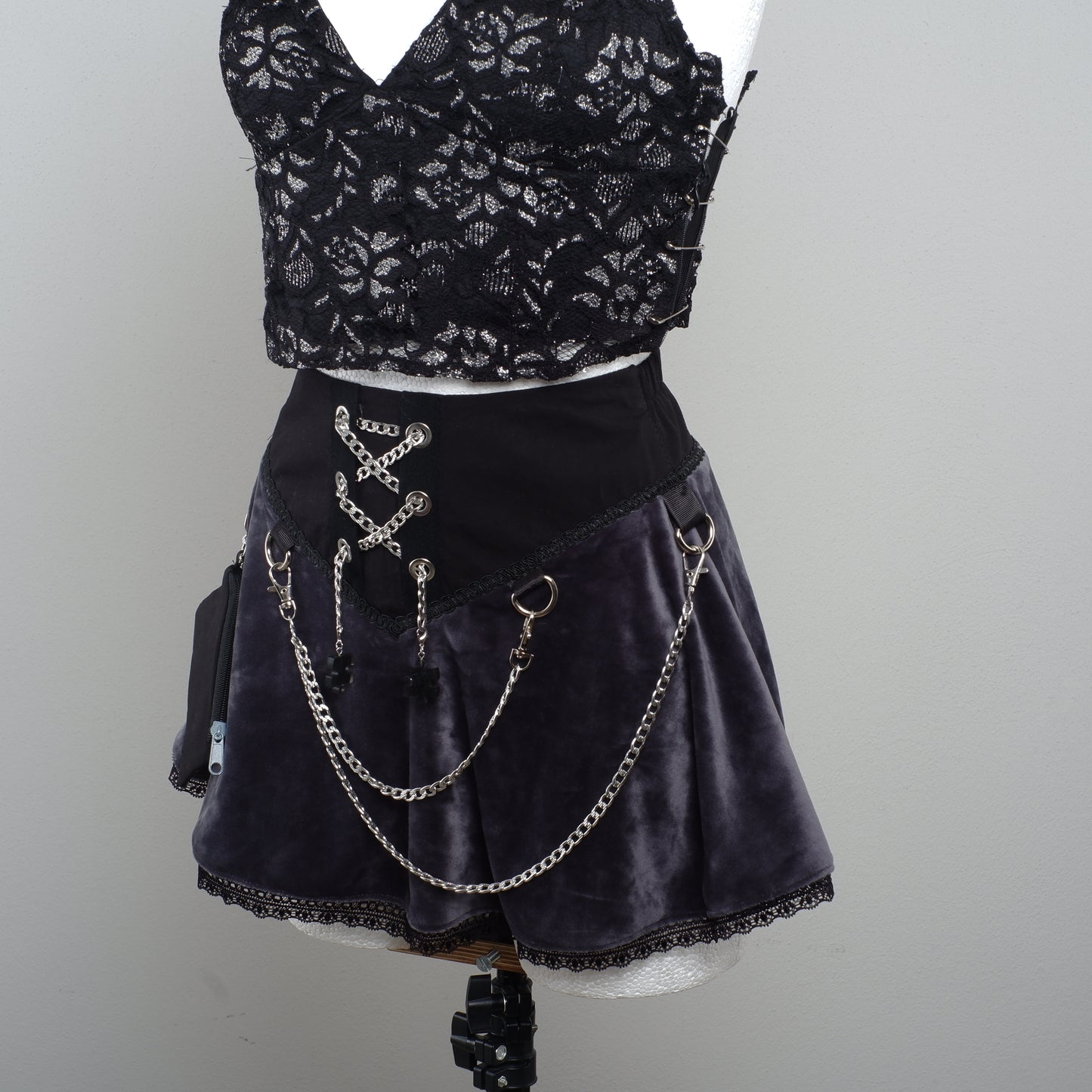 Velvet Skirt Größe 32 Shadow
