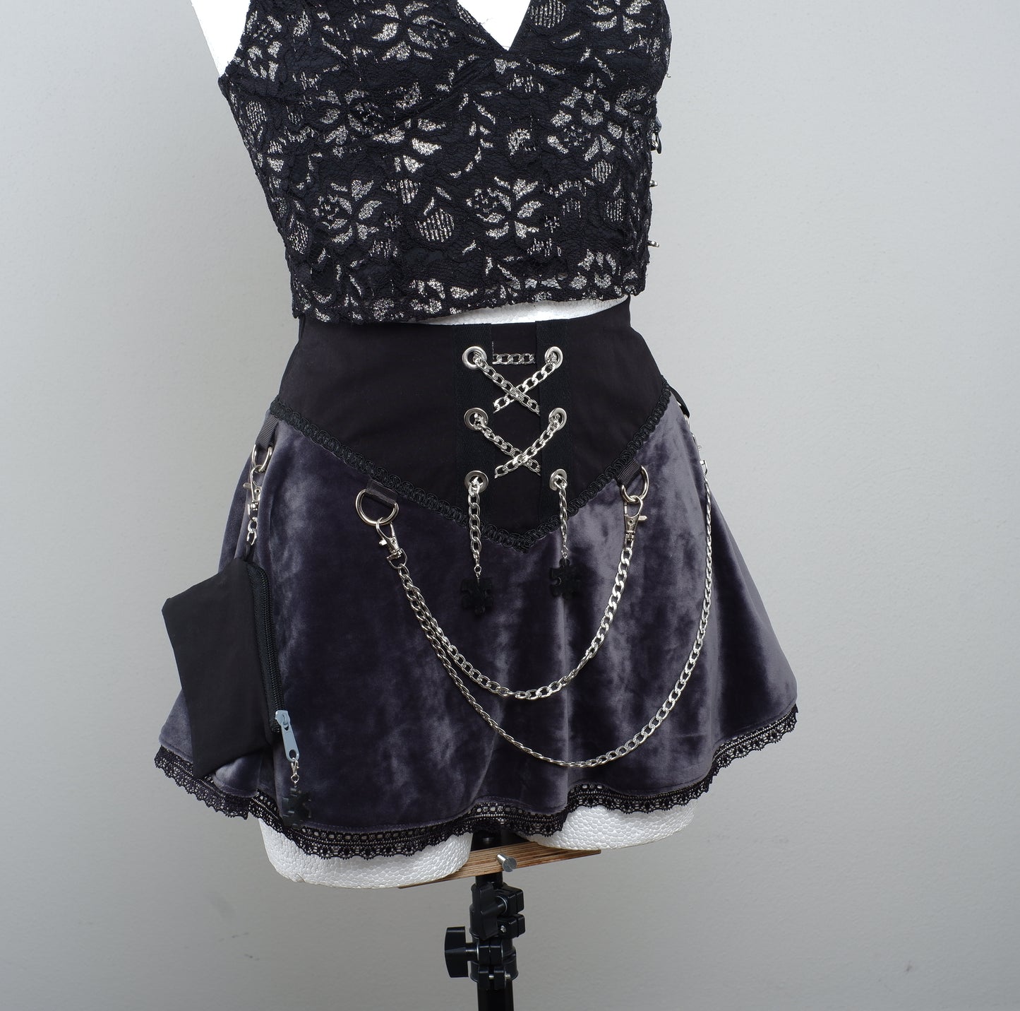 Velvet Skirt Größe 32 Shadow