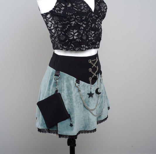 Velvet Skirt Größe 34 Lunar Whisper