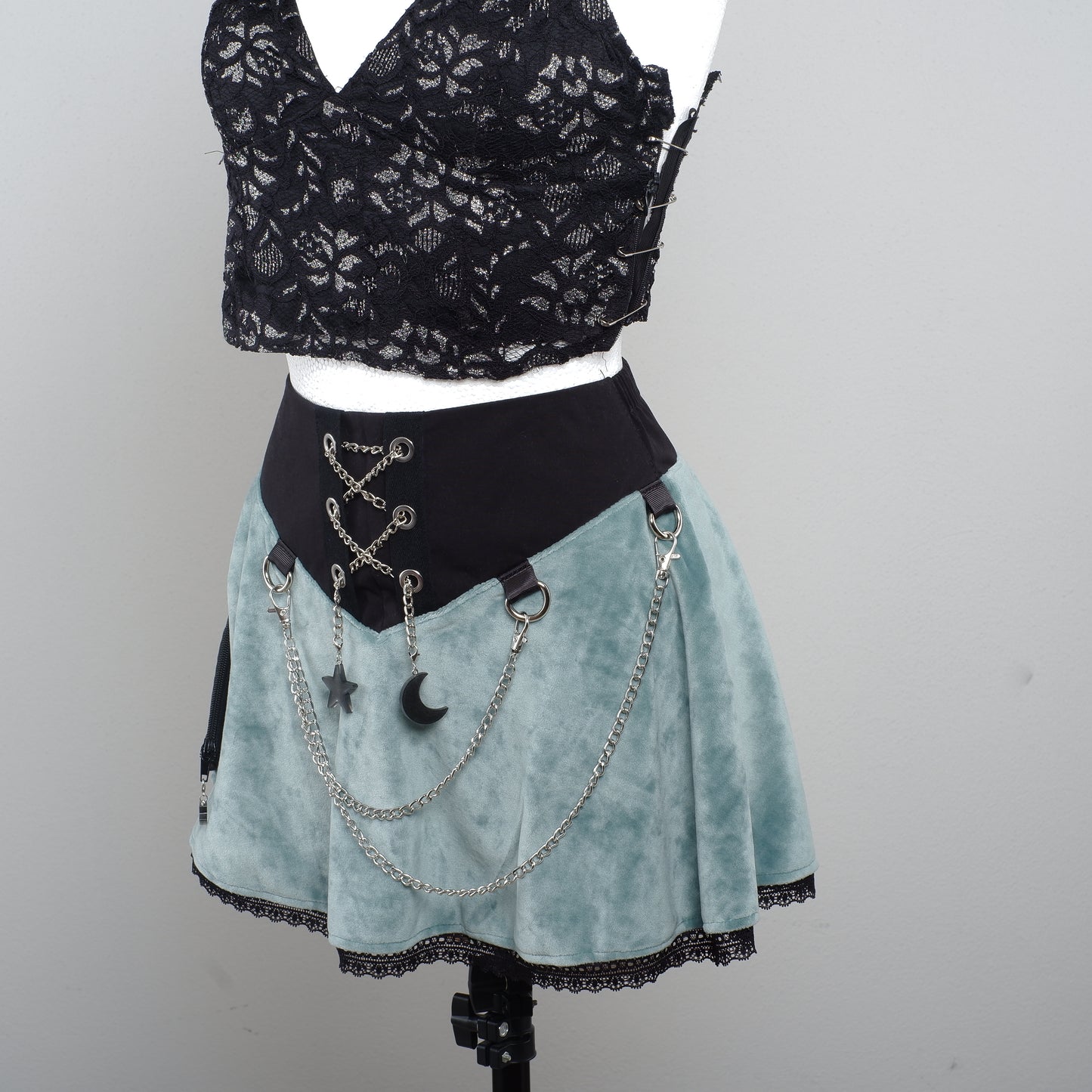 Velvet Skirt Größe 34 Lunar Whisper