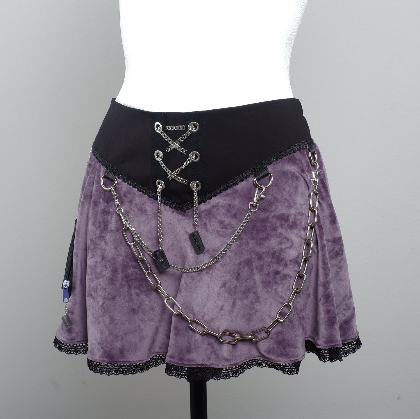 Velvet Skirt Größe 40 Mystic