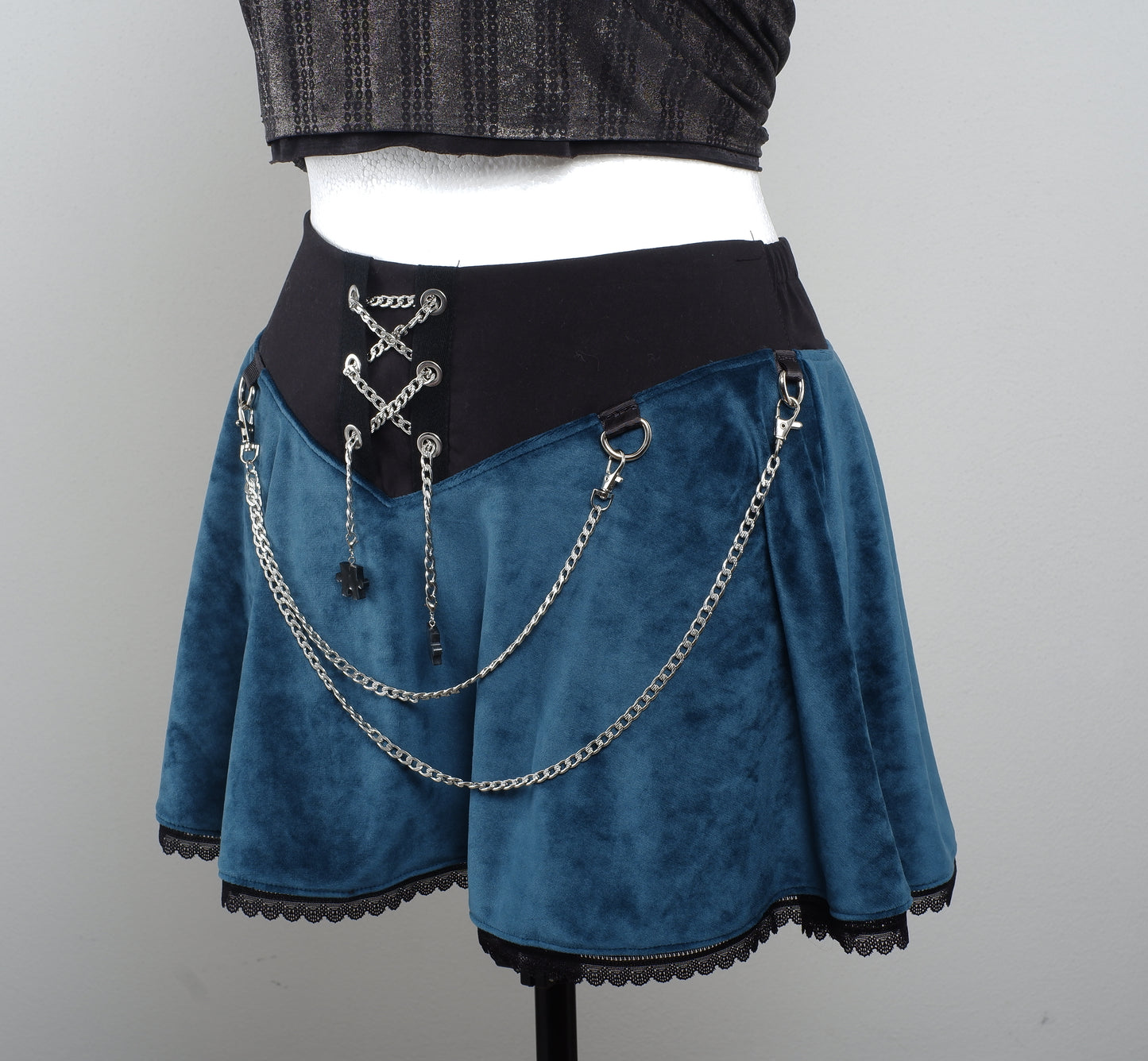 Velvet Skirt Größe 44 Ocean