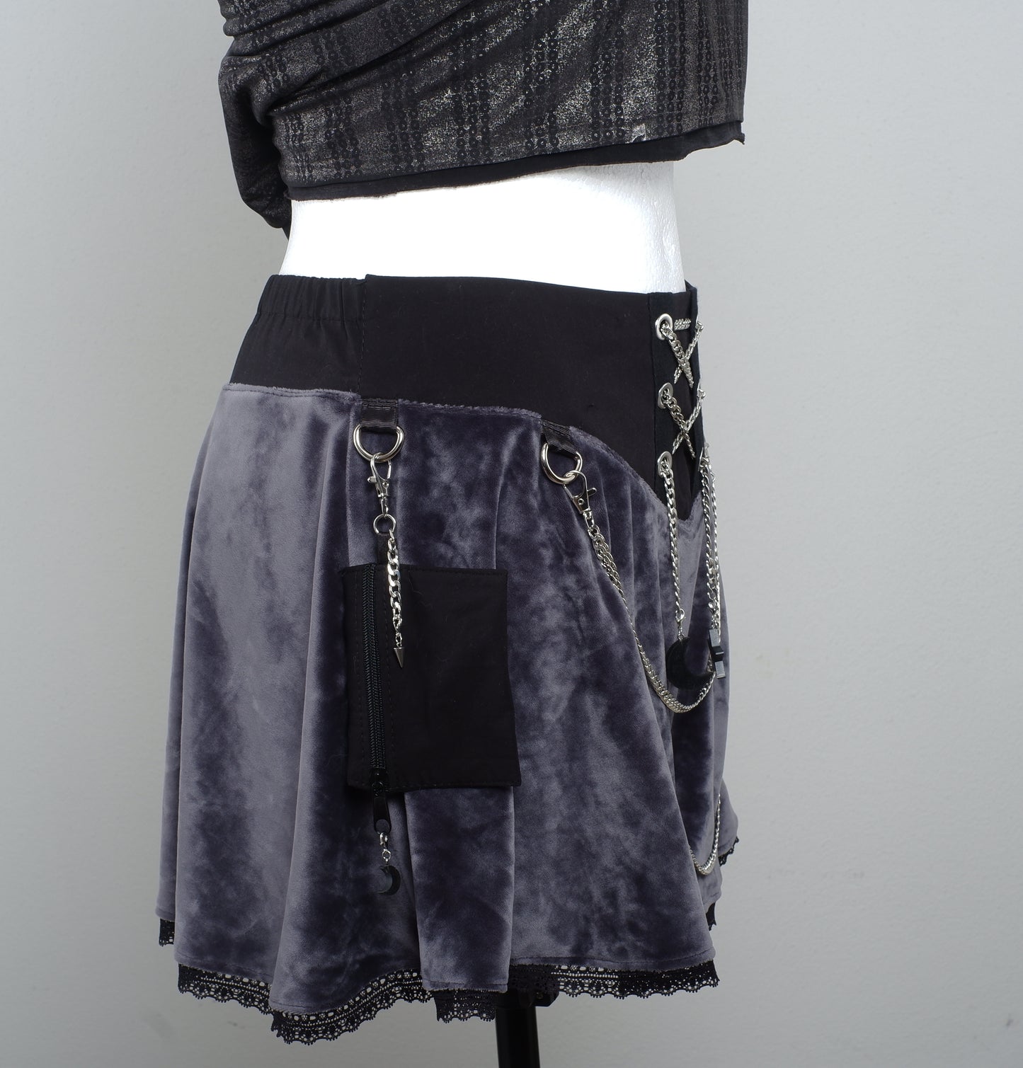 Velvet Skirt Größe 44 Shadow