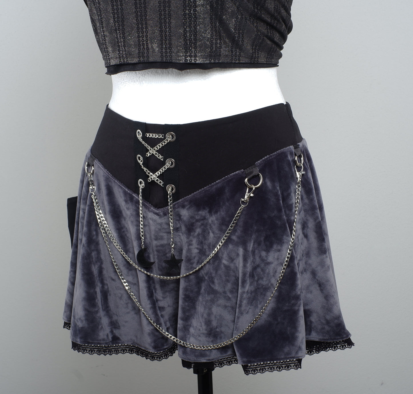 Velvet Skirt Größe 44 Shadow