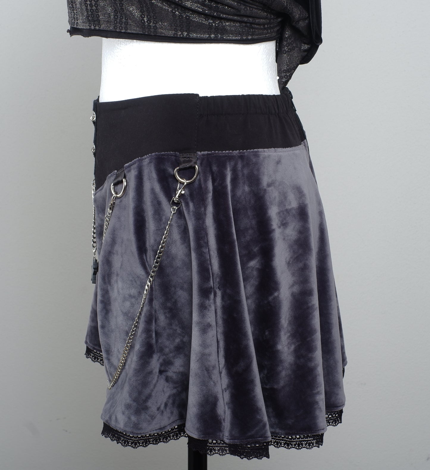 Velvet Skirt Größe 44 Shadow