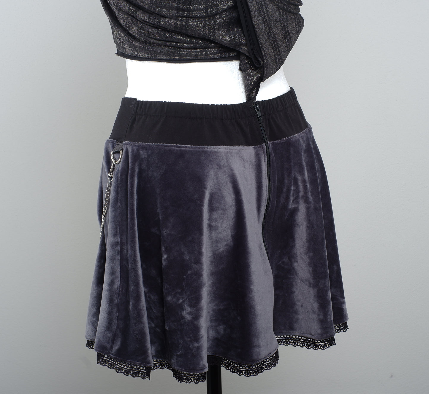 Velvet Skirt Größe 44 Shadow