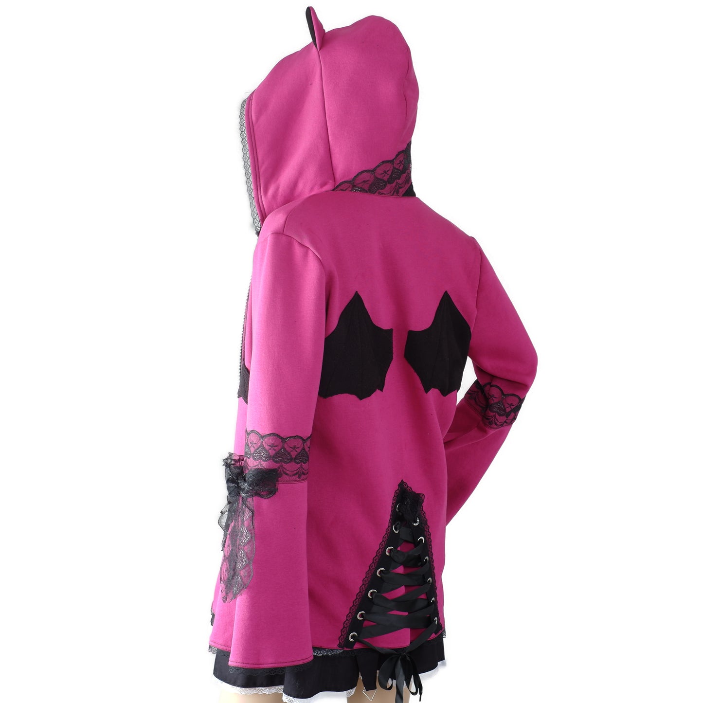 Oversize Kapuzenjacke -  Größe S "Pink Kitty"