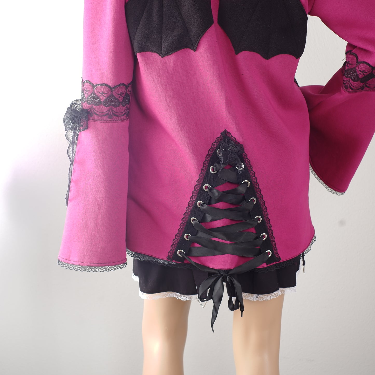 Oversize Kapuzenjacke -  Größe S "Pink Kitty"
