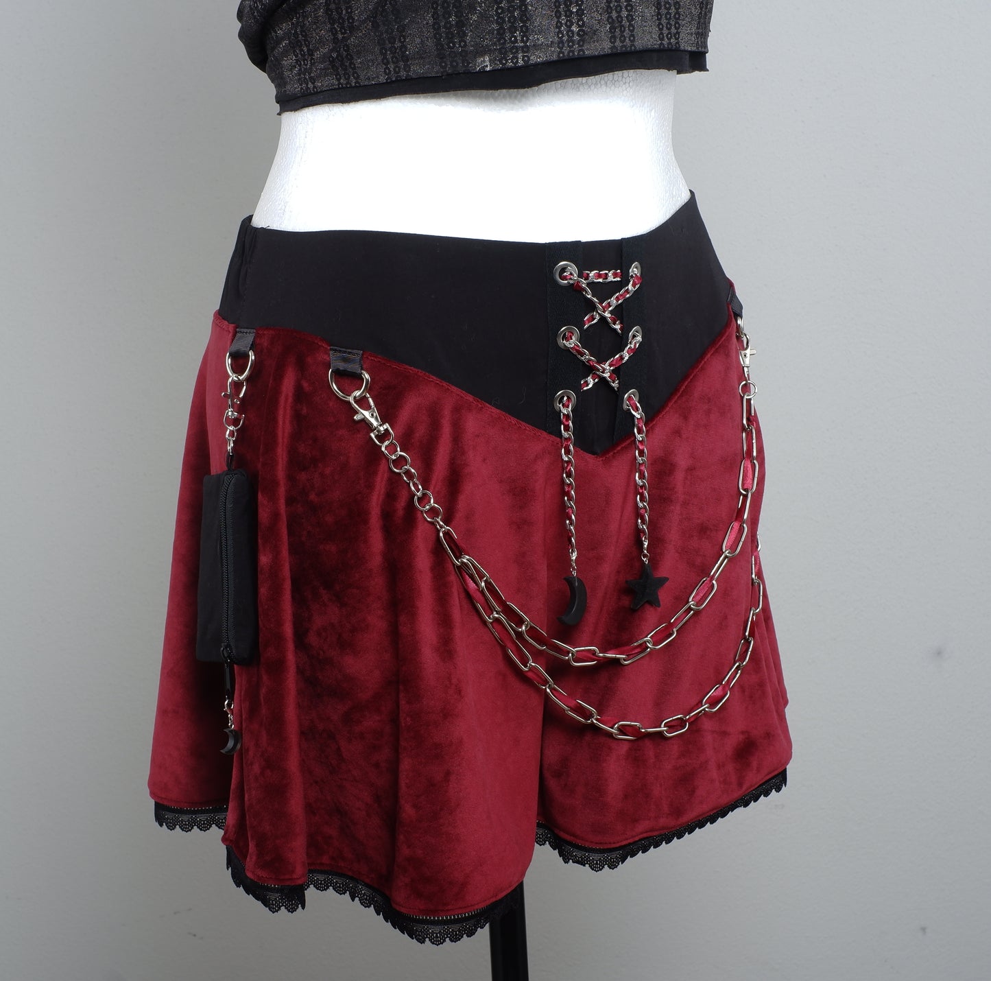 Velvet Skirt Größe 48 Crimson Moon
