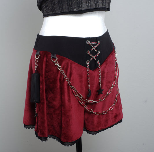 Velvet Skirt Größe 48 Crimson Moon