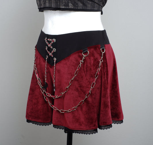 Velvet Skirt Größe 48 Crimson Moon