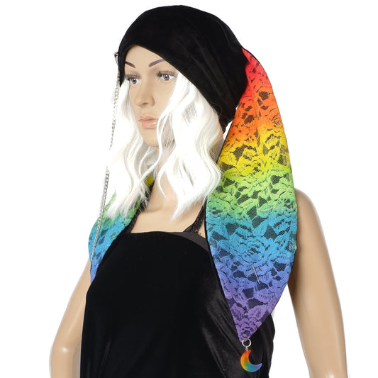 Velvet Bunny Beanie - Rainbow long