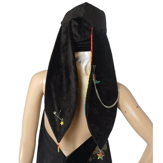 Velvet Bunny Beanie - Rainbow long