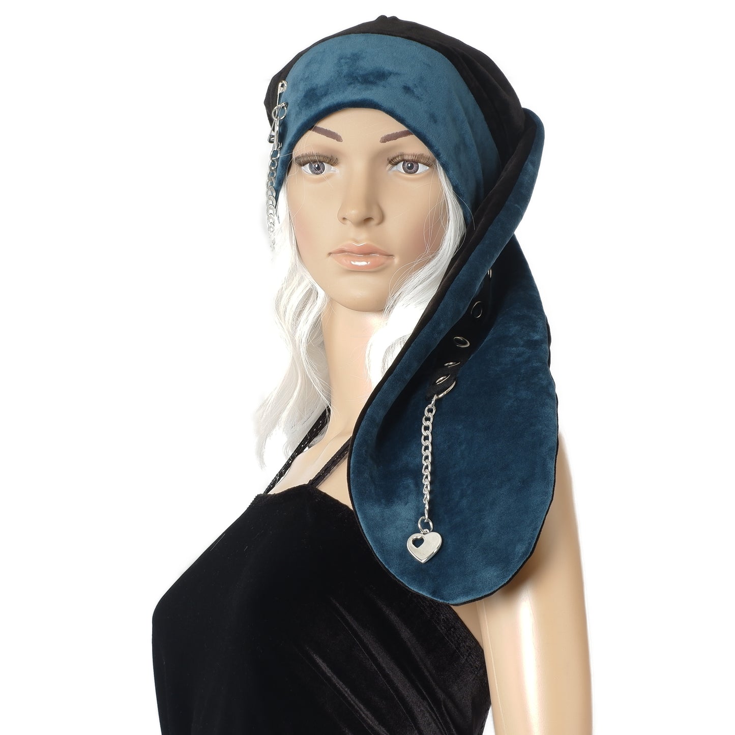 Velvet Bunny Beanie - Long Petrol - 54 cm