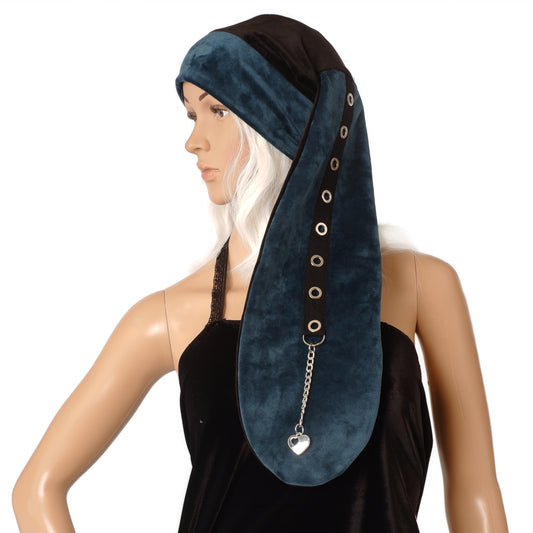 Velvet Bunny Beanie - Long Petrol - 54 cm