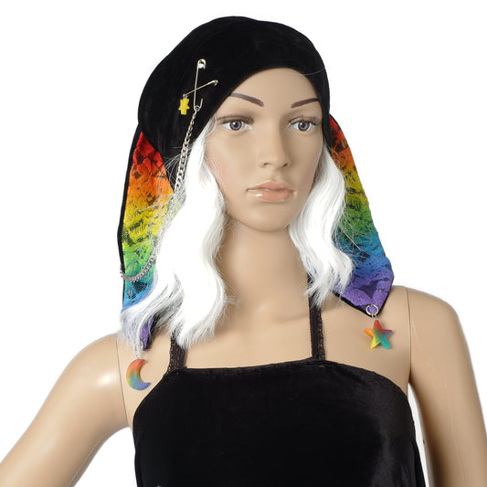 Velvet Bunny Beanie - Rainbow short
