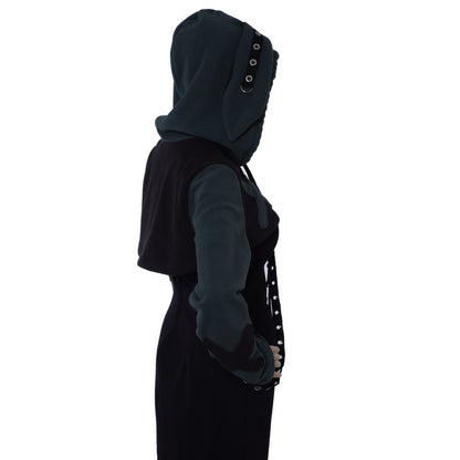 Kapuzenshrug - Gr. XS - mit Hasenohren - Crop Hoodie mit Ohr - Kapuzenbolero