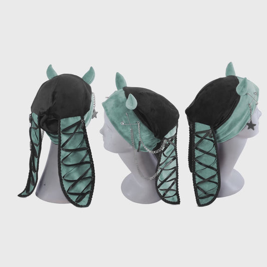 Velvet Bunny Beanie - Sun and Moon Demon