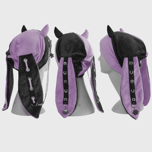 Velvet Bunny Beanie - Harlekin Demon