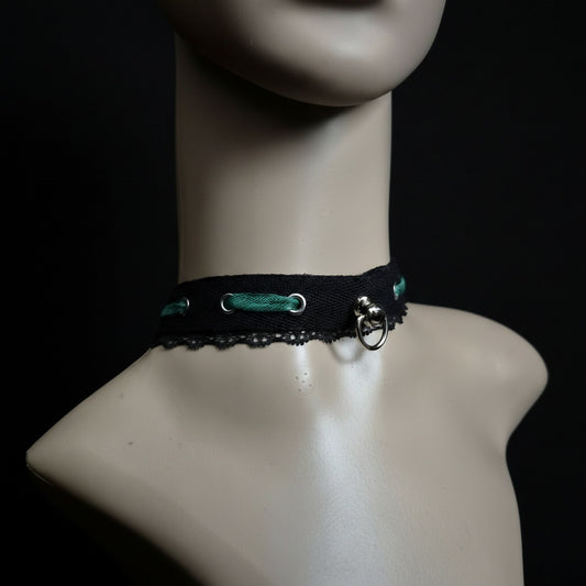 "Lace" Choker in Schwarz Grün ca 31 - 41cm